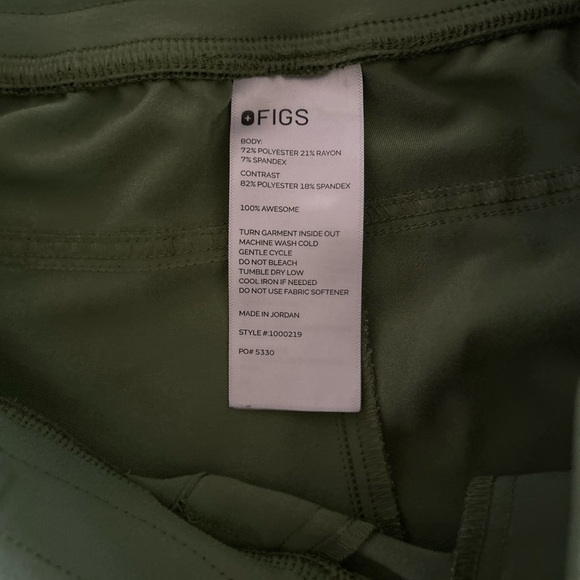 Figs Fern Green scrub pants size L petite - Picture 3 of 7